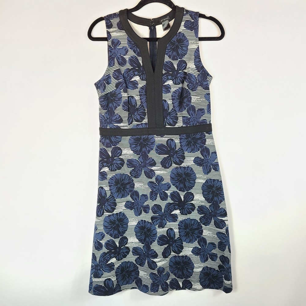 Ann Taylor Striped Floral Sleeveless Dress - Size 4